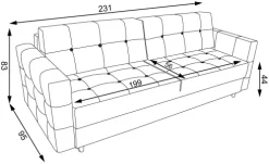 Sofa Paris (gustimo grafit)