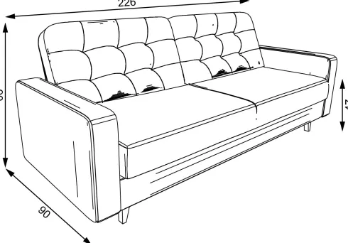 Sofa Sewilla (boucle szary)