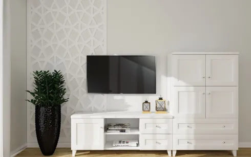 Stolik RTV 138 cm Majorka (biały)