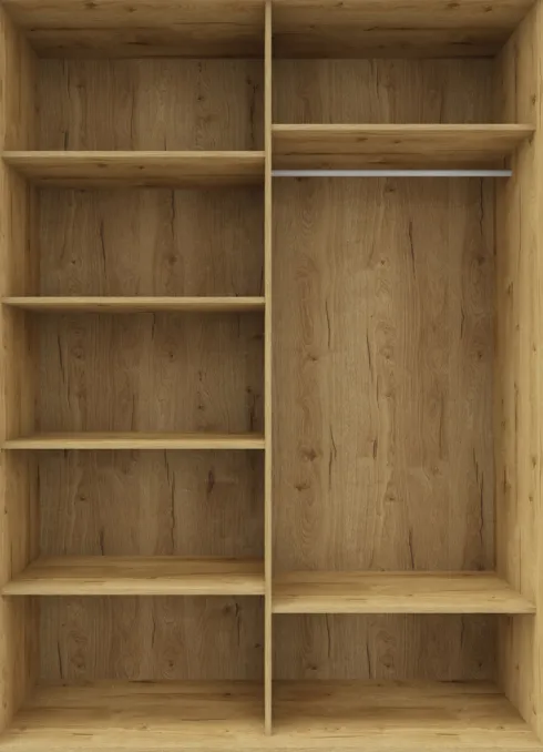 Szafa przesuwna 3xlustra 150cm (dąb Soma ciemny)