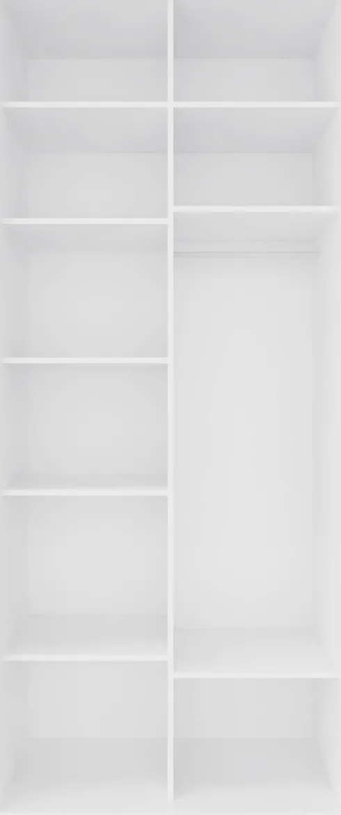 Wysoka szafa przesuwna 100 cm lustra (biały połysk)